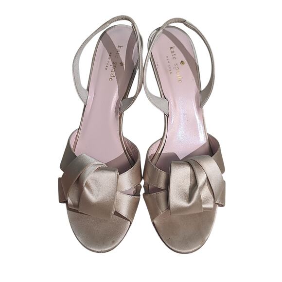 Kate Spade Madison Champagne Sandals Heels Size 9.5 - Picture 2 of 6